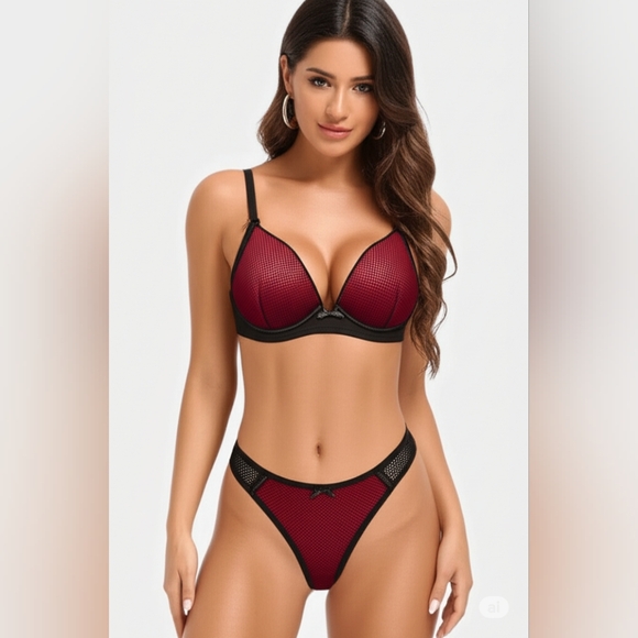 ADORE ME Rio Add 2 Cups 34D Bra/ M Hipster Combo